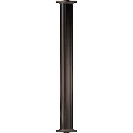 Ekena Millwork 10" x 8' Endura-Aluminum Column, Round Shaft (For Post Wrap Installation), Non-Tapered, FLuted EA1008RNFSFTUTU